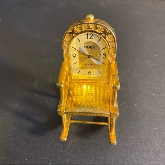 Timex | Other | Miniature Desk Shelf Clock Timex Figure Rocking Chair ...